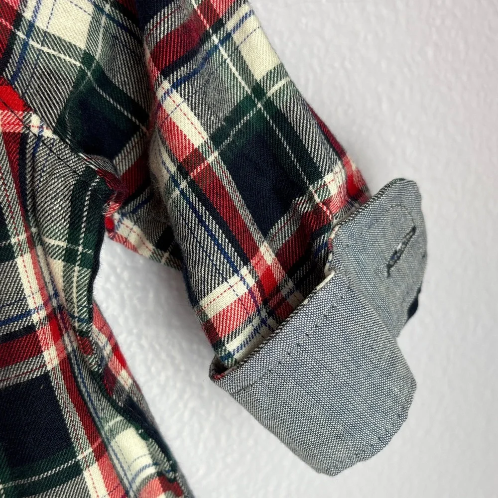 NWT OshKosh B'gosh Plaid Button Down Shirt - Red, Navy Blue, and White
